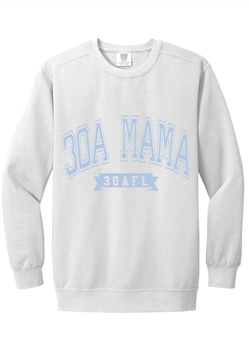 30A Mama Varsity Sweatshirt White