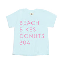 Load image into Gallery viewer, Kids Blue "Beach Bikes Donuts 30A™" Tee