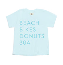 Load image into Gallery viewer, Kids Blue "Beach Bikes Donuts 30A™" Tee