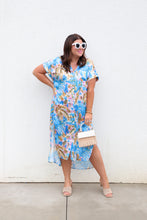 Load image into Gallery viewer, Blue Painted Palms Dress
