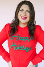 Load image into Gallery viewer, PRE-SEASON LAUNCH Happy Holidays Sweater in Red