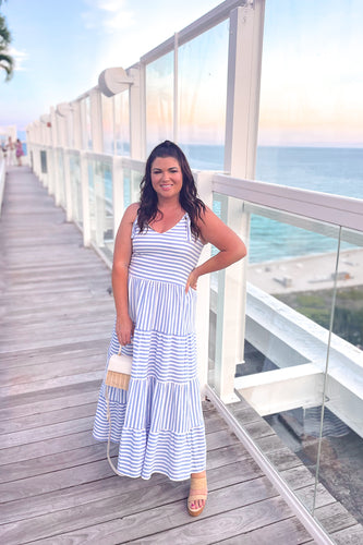 Cerulean Stripe Maxi Dress