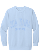 Load image into Gallery viewer, 30A Mama Varsity Sweatshirt Light Blue