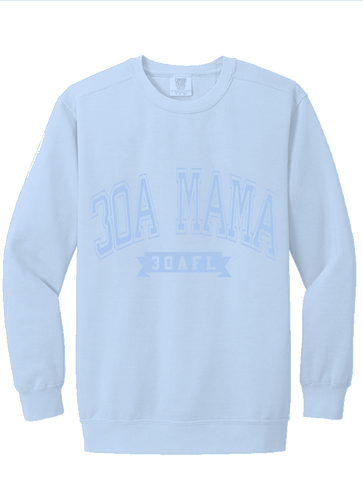 30A Mama Varsity Sweatshirt Light Blue