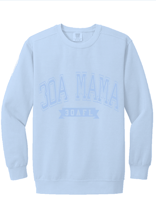 30A Mama Varsity Sweatshirt Light Blue