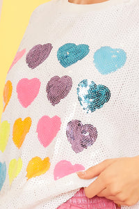 Candy Hearts Sequin Top