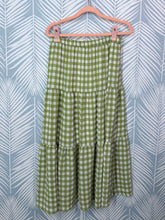 Load image into Gallery viewer, CLOSET SALE green gingham maxi skirt