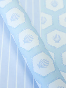 Wrapping Paper Sheets - Salty Shell in Blue