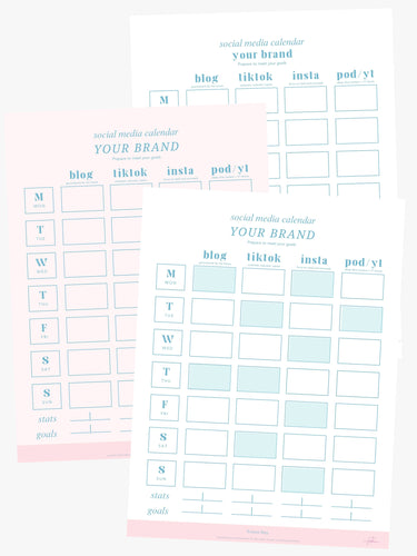 Social Media Content Planner - Weekly Page