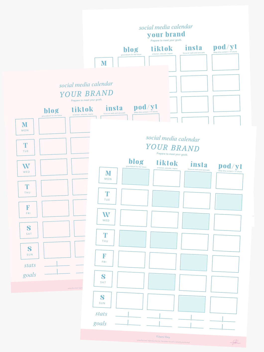 Social Media Content Planner - Weekly Page