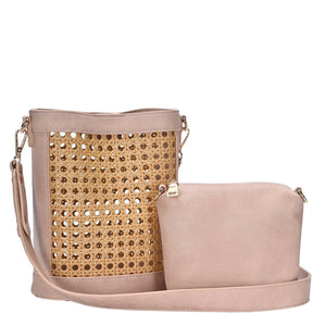 Florence Blush Wicker Bag