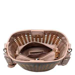 Florence Blush Wicker Bag