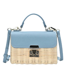 Load image into Gallery viewer, Nanette Wicker Bag in Blue