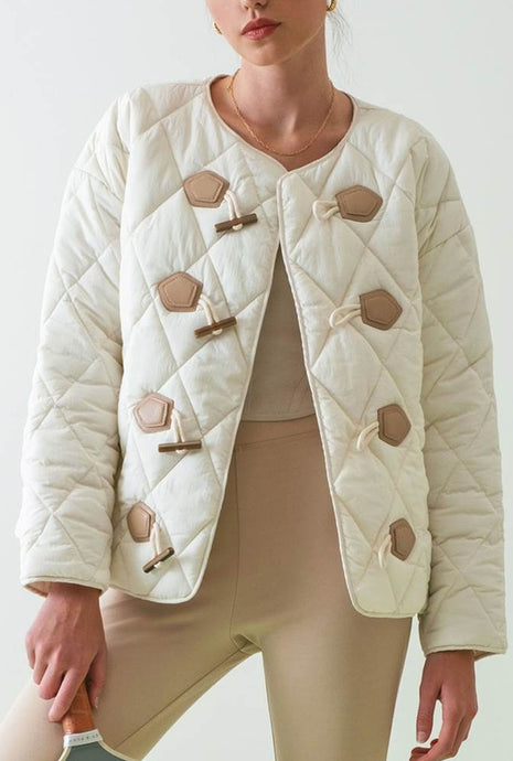 Quilted Puffer Jacket with Toggles