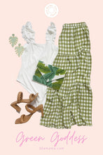 Load image into Gallery viewer, Olive Juice Gingham Skirt FINAL SALE