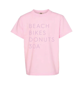 Ladies Pink & Lilac "Beach Bikes Donuts 30A™" Graphic Tee
