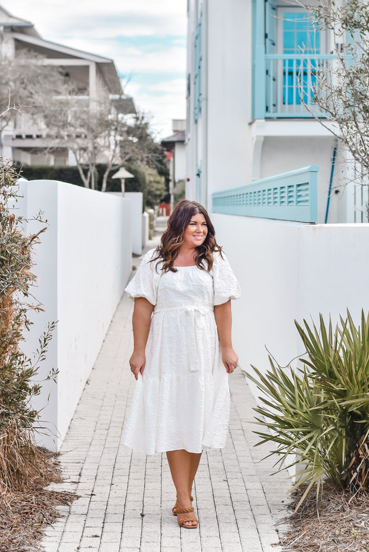 Truly Madly Puff Sleeve Midi Dress FINAL SALE – 30A Mama