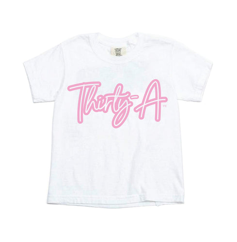 Kids White & Pink Thirty-A Tee