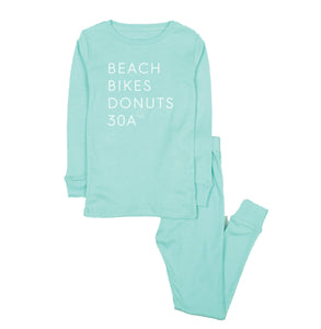 "Beach Bikes Donuts 30A™" Pajamas Aqua