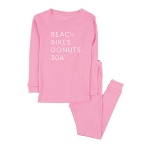 "Beach Bikes Donuts 30A™" Pajamas Pink