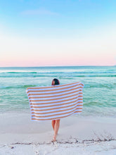 Load image into Gallery viewer, Tan Stripe Beach Towel