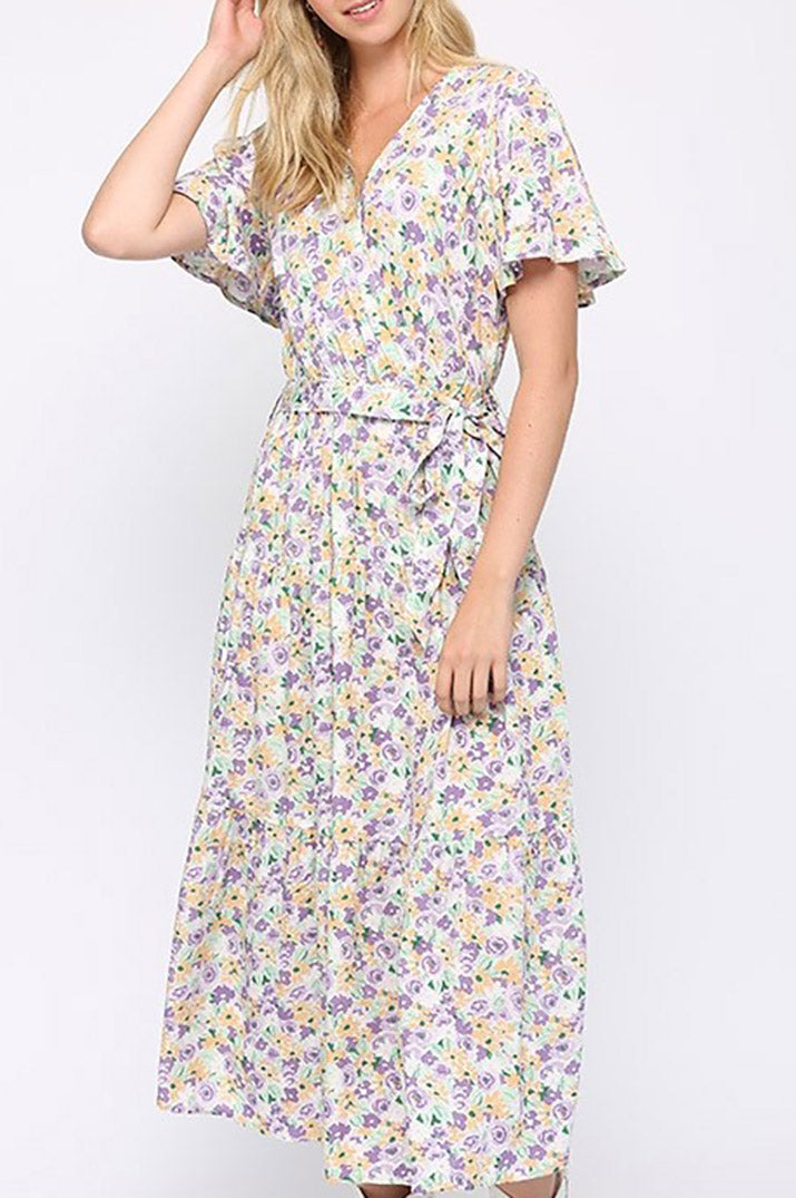 Lilac Bouquet Maxi Dress