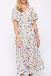 Lilac Bouquet Maxi Dress