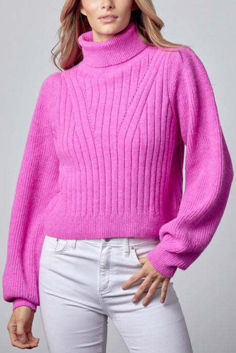 Chalet Turtleneck Sweater in Pink FINAL SALE