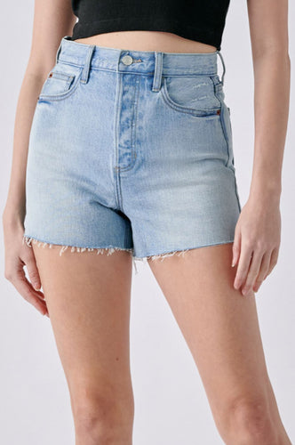 High Rise Mom Shorts Light Wash