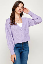 Load image into Gallery viewer, Dulce Lavender Crop Sweater