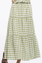 Load image into Gallery viewer, Olive Juice Gingham Skirt FINAL SALE
