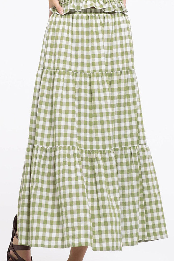 Olive Juice Gingham Skirt