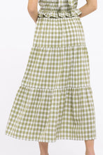 Load image into Gallery viewer, Olive Juice Gingham Skirt