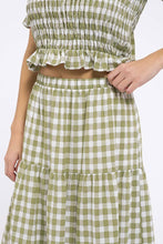 Load image into Gallery viewer, Olive Juice Gingham Skirt