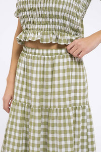 Olive Juice Gingham Skirt FINAL SALE