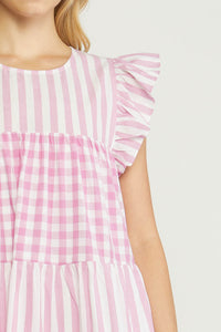 Summer Daze Gingham Dress Pink SALE